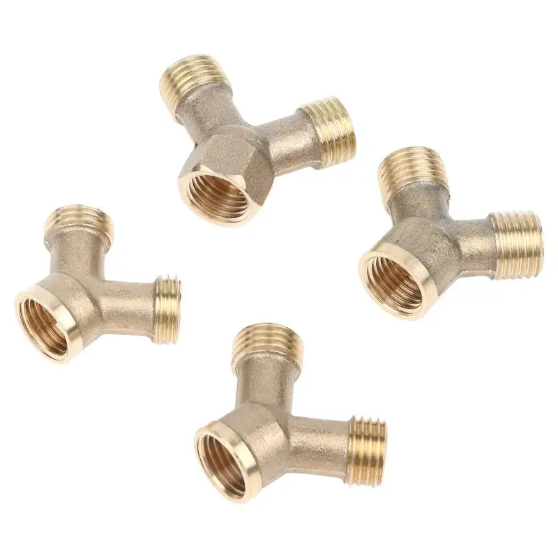~Brass 3 Way Pipe Connectors With Heavy Duty Construction And Leak Proof Design Perfect For Home Plumbing Garden Irrigation