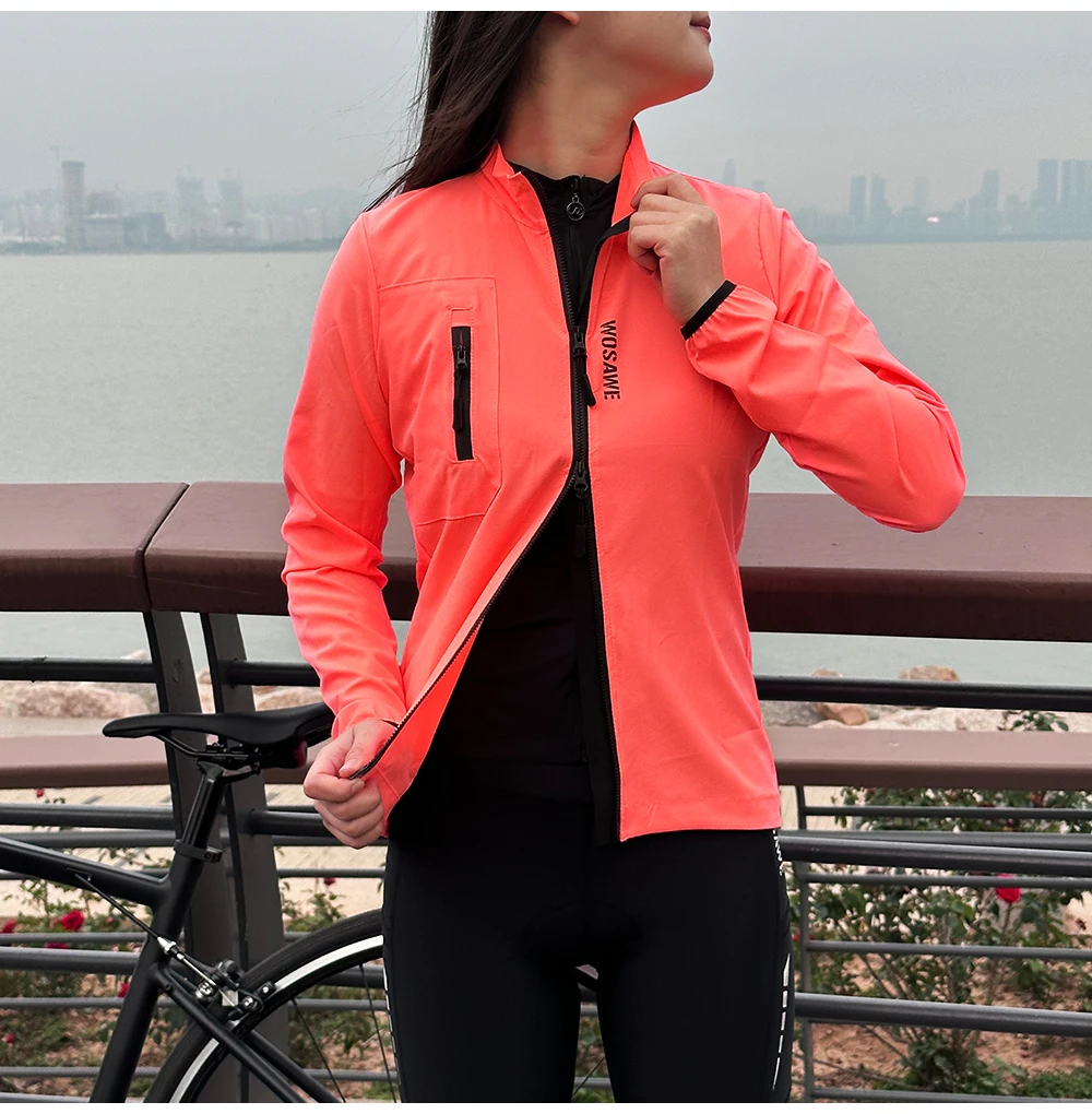 WOSAWE Women Cycling Jacket Water Repellent Windbreaker Cycling Clothing Running Riding MTB Road Bike Wind Jacket Bicycle Coat