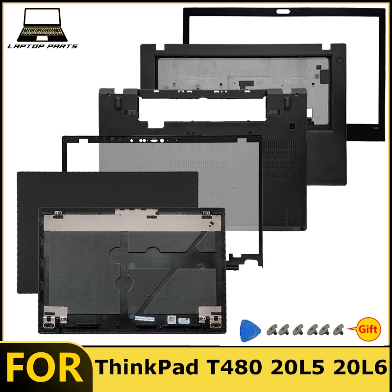 For ThinkPad T480 20L5 20L6 Laptop LCD Back Cover Bezel sticker Palm Rest Border Bottom Case New replacement parts