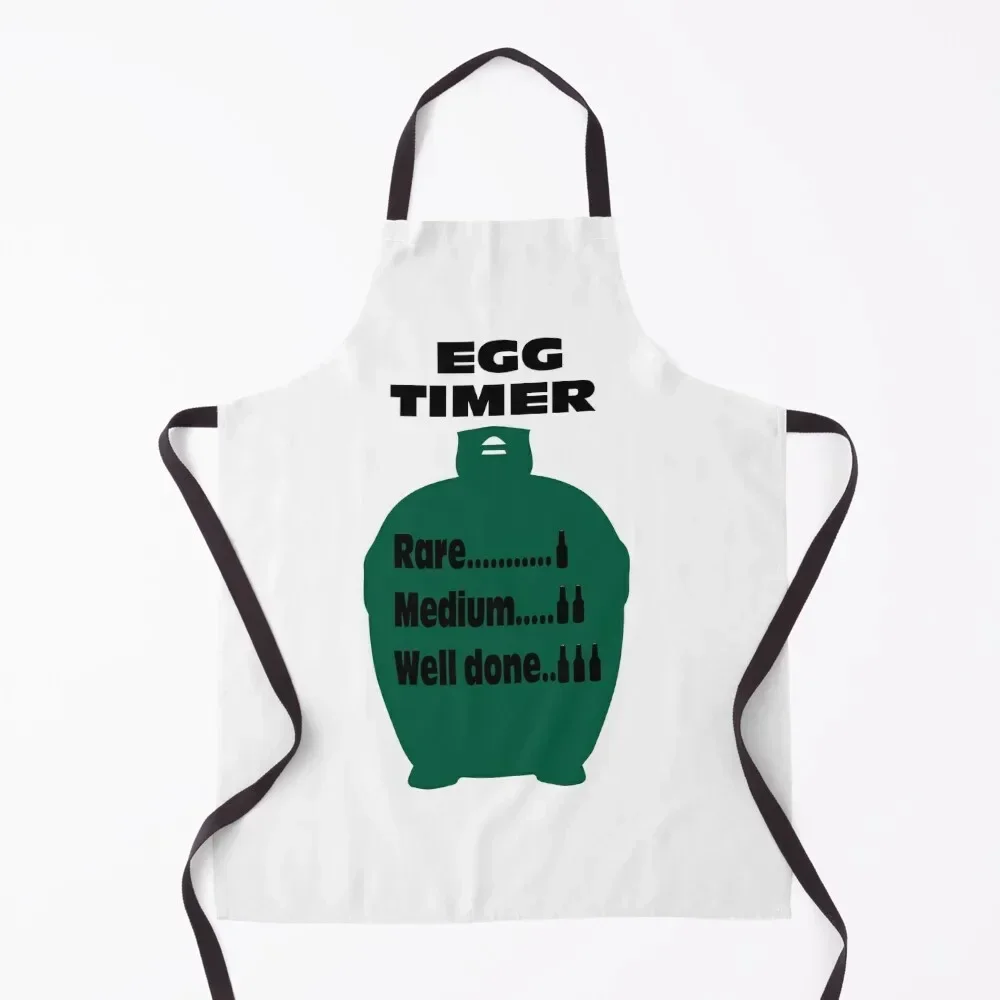 

EGG Timer, BBQ Timer, Green Egg Grill Funny BBQ Gift Apron Women's Things For The Kitchen Apron