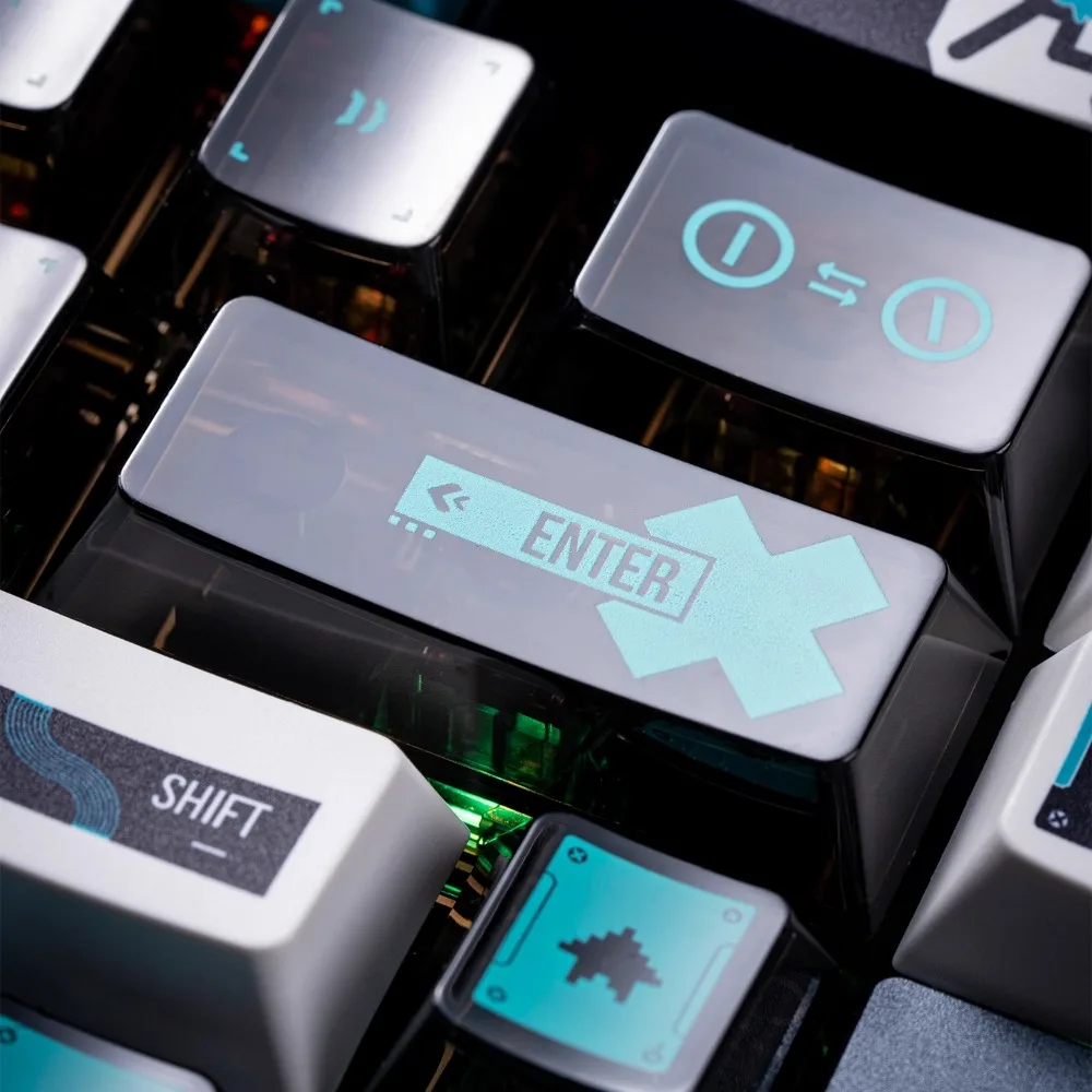 PIIFOX Theme Keycap Set 193 Keys PBT+PC Custom Individuality Keyboard Cap Cherry Profile Gaming KeyCap for Mechanical Keyboard