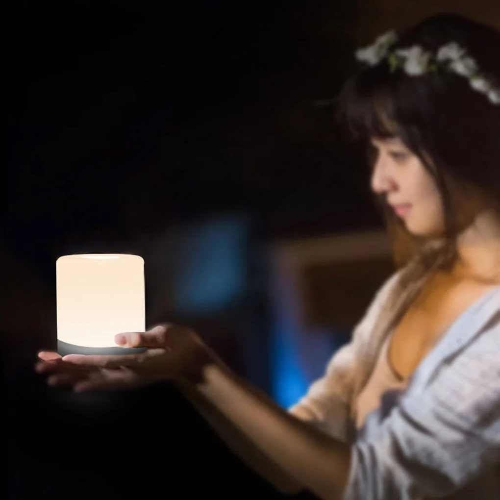 Lámpara de mesa ajustable, 7 colores claros, elegante, compacta, portátil y compacta, luz nocturna