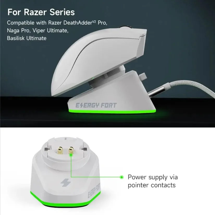 ماوس ألعاب RGB شاحن لاسلكي + 2 USB لمحطة قاعدة Logitech G403 G502 X Plus G703 G903 HERO G PRO X Superlight Hero GPW2