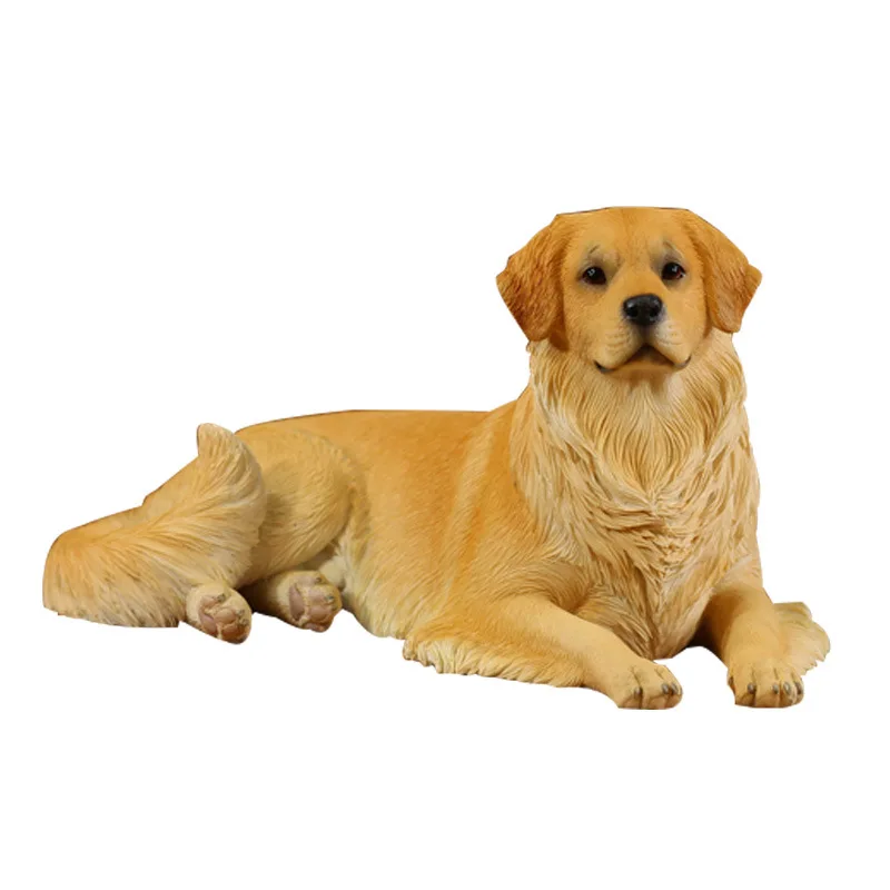 Resin Golden Retriever Model Simulation Animal Home Car Dog Ornament Jewelry Tide Play Figure