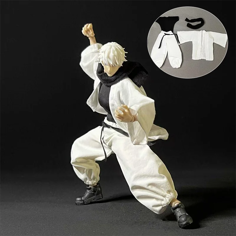 

Jujutsu Kaisen Shf Gojo Satoru battle suit Anime Action Figure model accessories Clothing applicable 1/12 Toy Built In Iron Wire