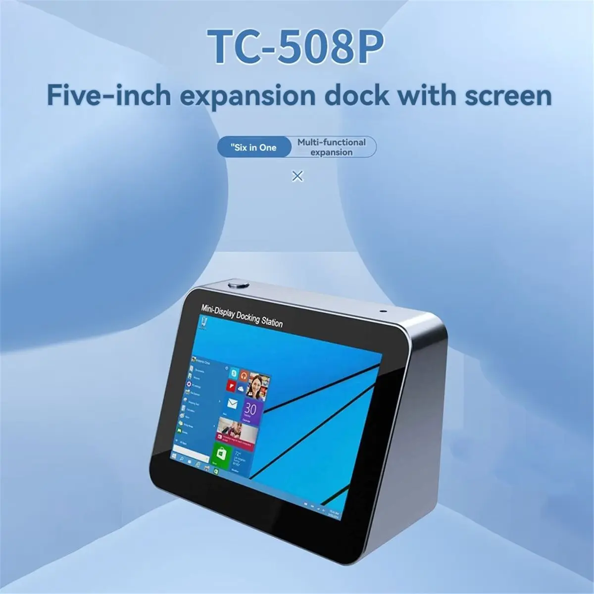 New Electronics 5 in 1 Multifunction Display Docking Station,5 Inch Type-C Dock Support 100W PD Charging + USB 3.0x2 +SD/TF Card