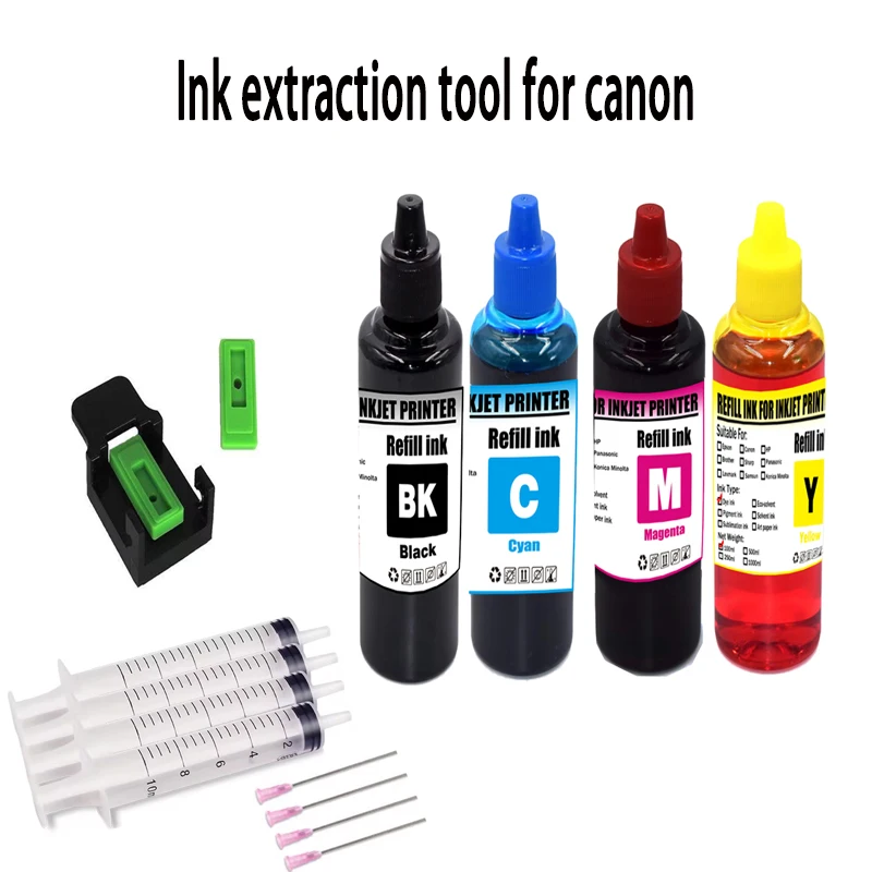 100ML Bottle Dye Ink Refill Kit For Canon Pixma PG 440 445 510 512 545 540 243 210 XL CL 441 446 511 513 40xl 41 845 846 Printer