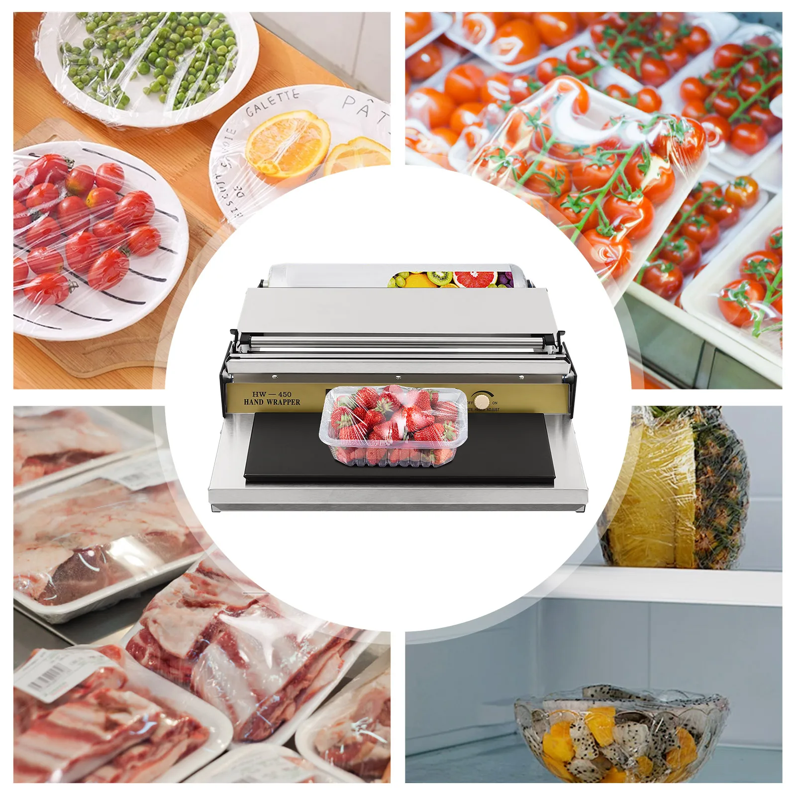 

270W Hand Wrapping Machine Width Film Wrapper Wrapping Machine For Food Packaging In Shops Cling Film Packaging Machine