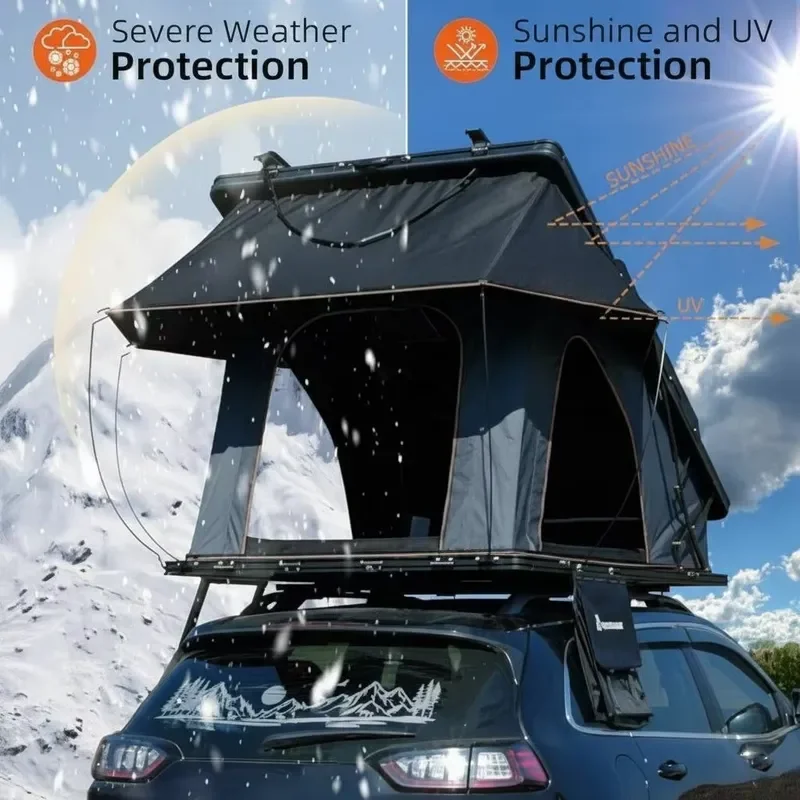 Rooftop Tent Outdoor Camping Oxford Hard Shell Roof Top Tents with Ladder for SUV Waterproof 4x4 Offroad
