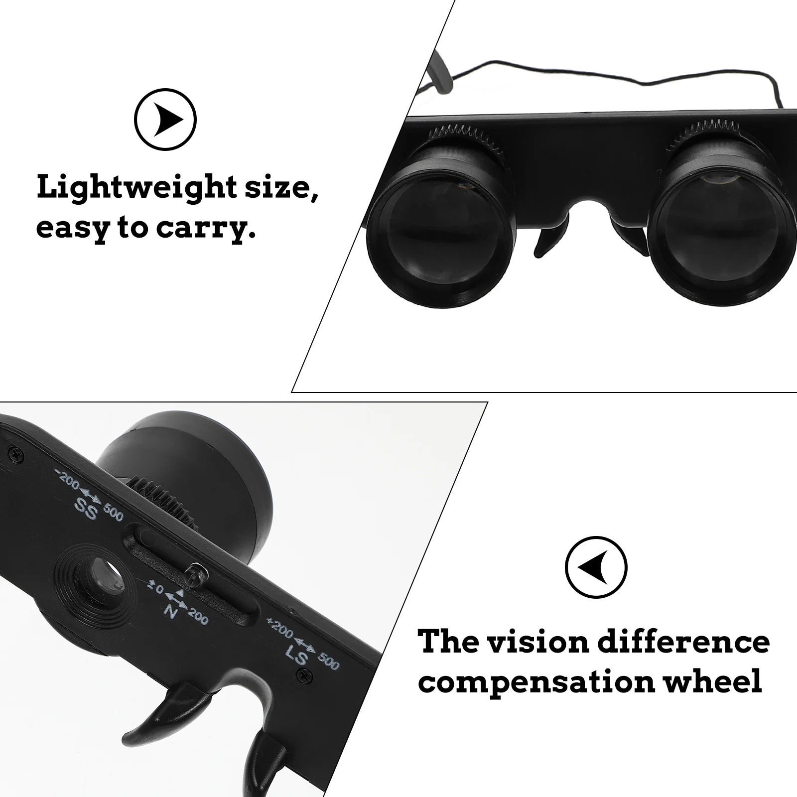 

Head-Mounted Binocular High Definition Portable Outdoor Telescope Black Lightweight Easy Carry Non-Slip Handle Comfortable