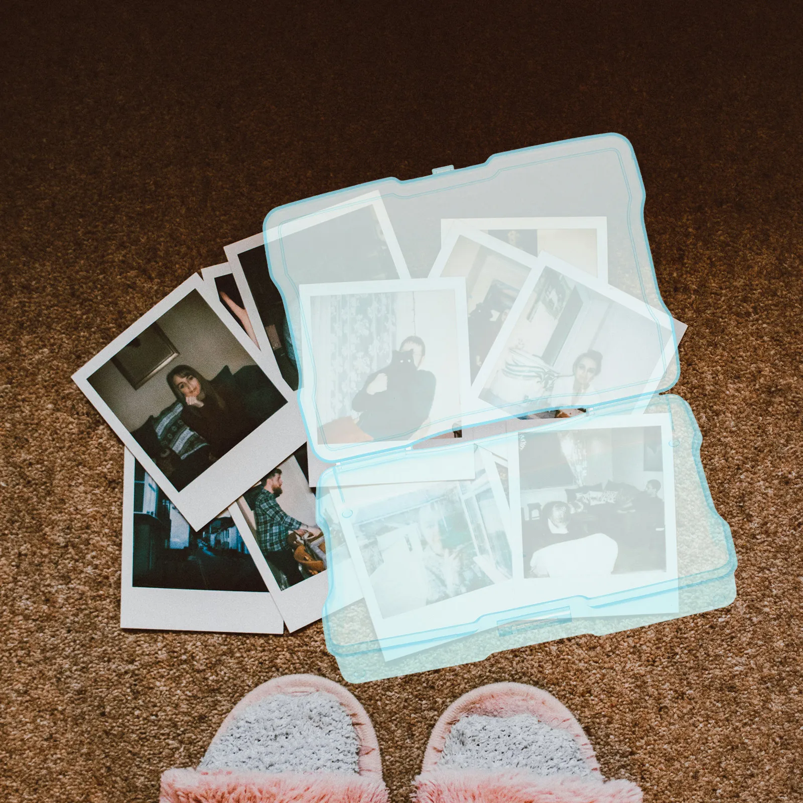 

Card Storage Box Plastic Photo Organizer Multi Functional for Postcards Photos Craft Supplies Jewelry Beads Screws Dust