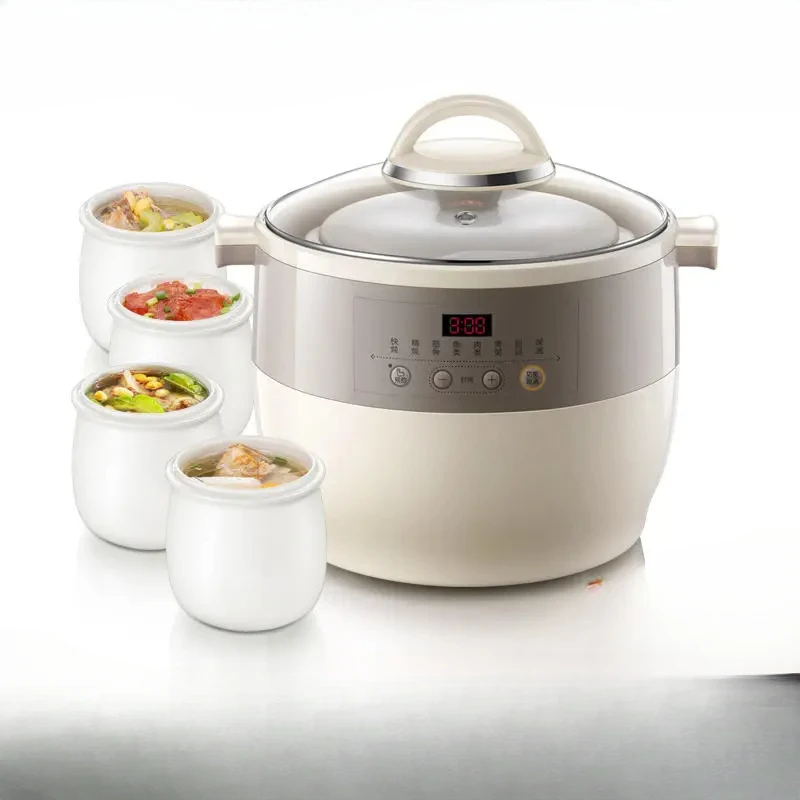 220V Bear Electric Stewpot with Large Capacity, Automatic Cooking and Multi-function for Soup and Porridge