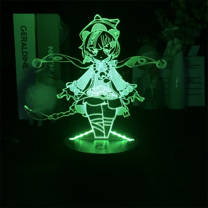 Genshin Impact Night Light 3D Illusion Anime Harajuku Lamp for Bedroom Decor LED Light Atmosphere Table Night Lamps Kids Gift