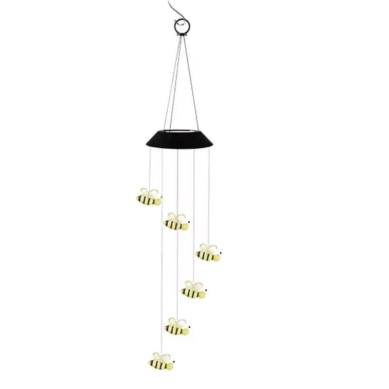 

Bee Garden Lights LED Light Bee Lights Waterproof Ambient Lighting Outside Lights Wind Chimes Outdoor Bee Decor For Garden