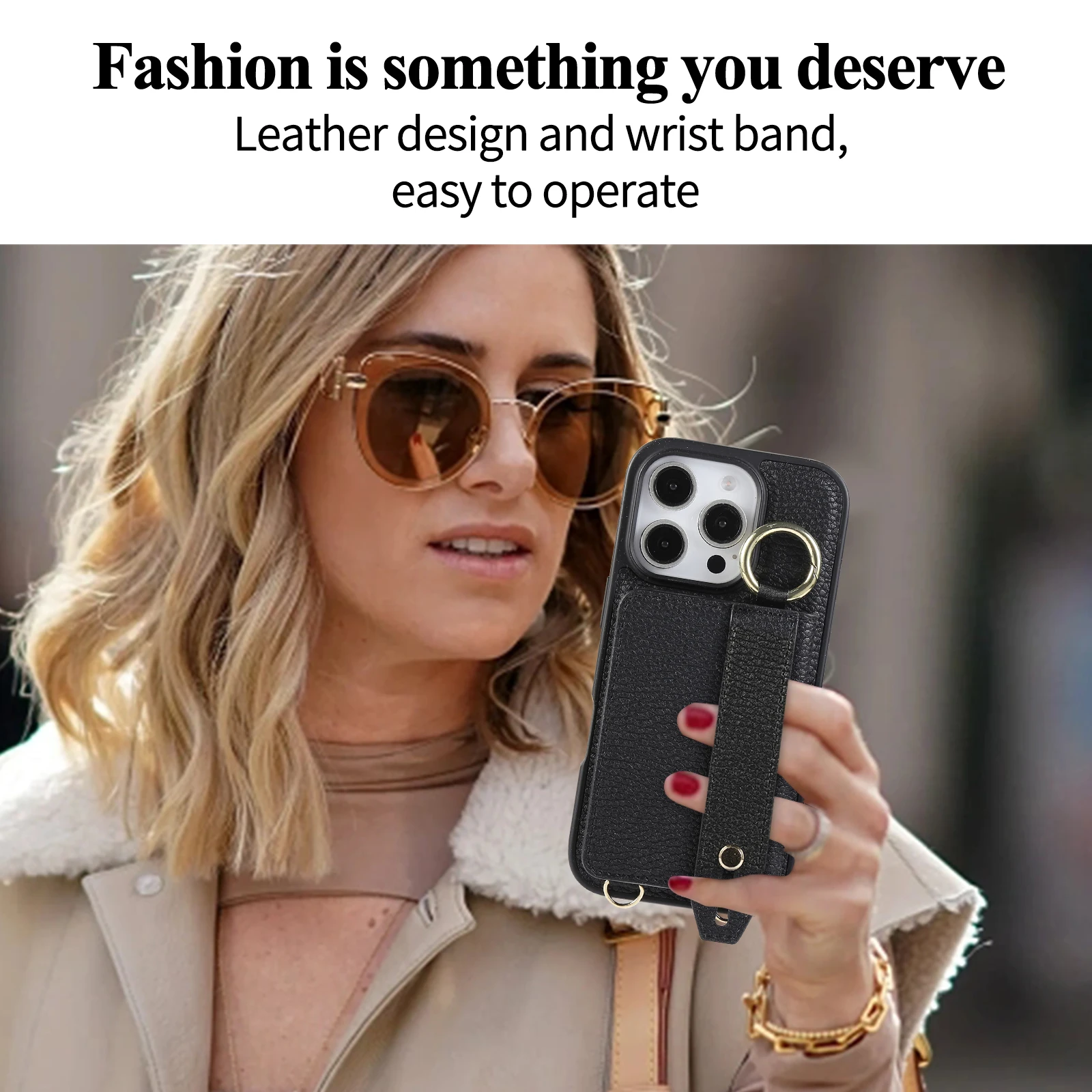 Чехол с слотом для карт для iPhone 16 15 14 Pro Max Plus 16E 13 12 11 Чехлы для карт Сумка на запястье Кожаный чехол с плечевым ремнем