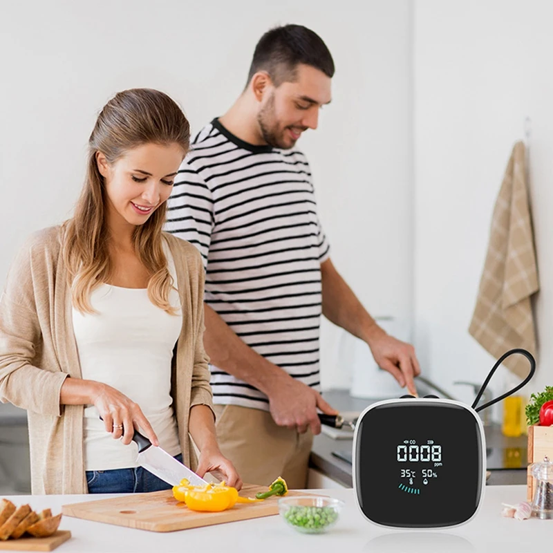 El mejor detector de calidad de CO con alarma de sonido, pantalla LCD, probador de Sensor de temperatura y humedad DM1210B