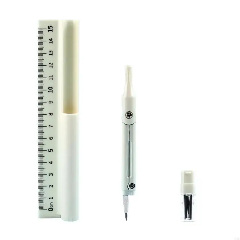 Multifunctional Drawing Math Geometry Stationery Tool, 3 in 1 Geometry Straight Ruler with Pencil Set