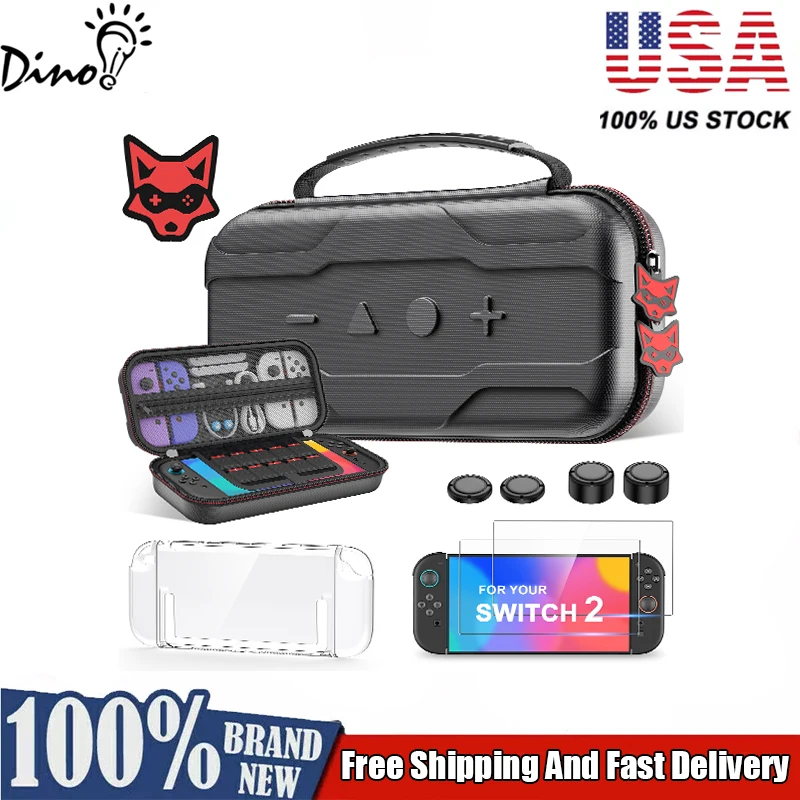

DinoFire SD30 bag for switch/oled/switch2 Waterproof Travel Carrying Case for Switch2 with 2 joystick caps protective case