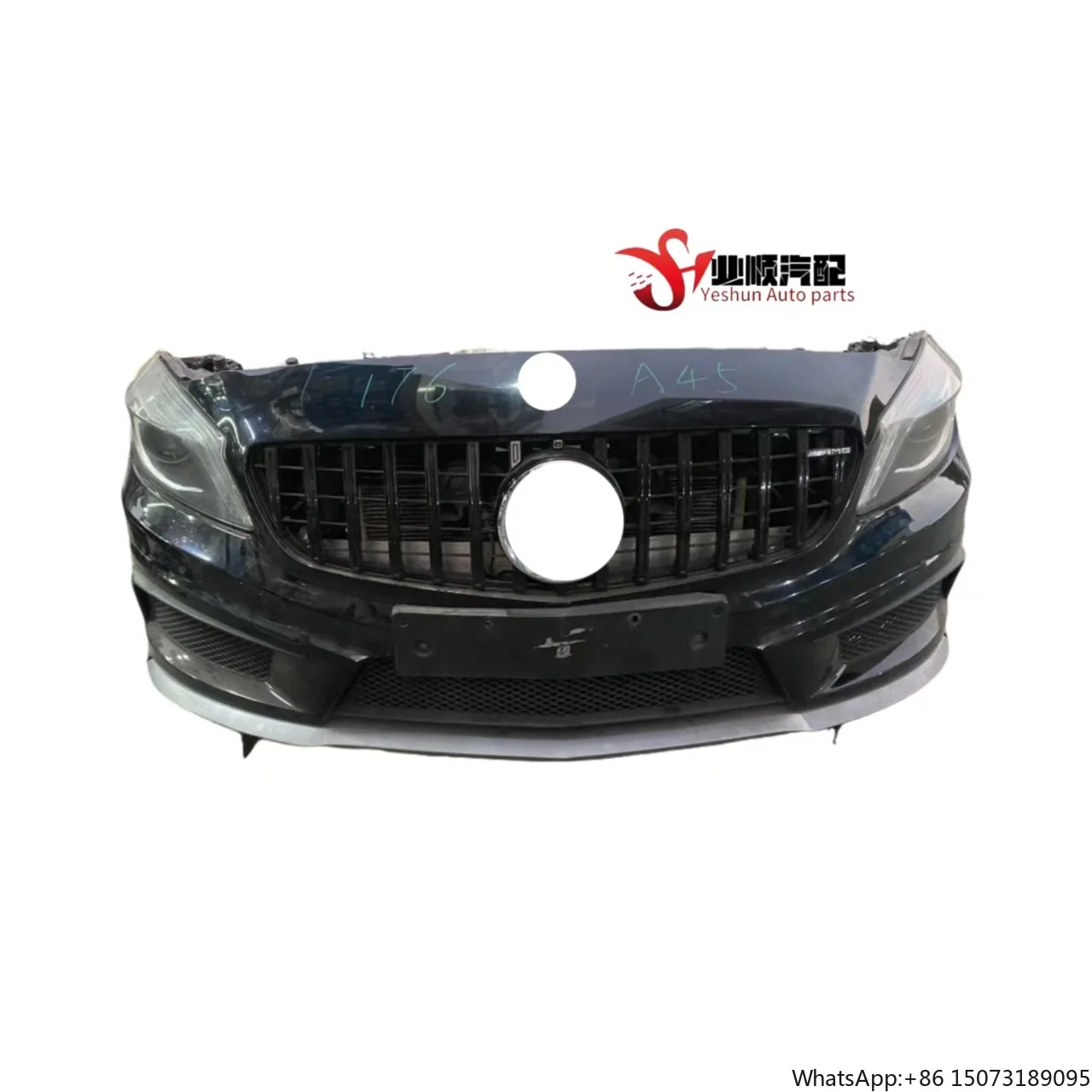 

W176 A45 Bumper with Grille Radiator Headlight Set Suitable for Front Bumper Upgrade and Replacement
