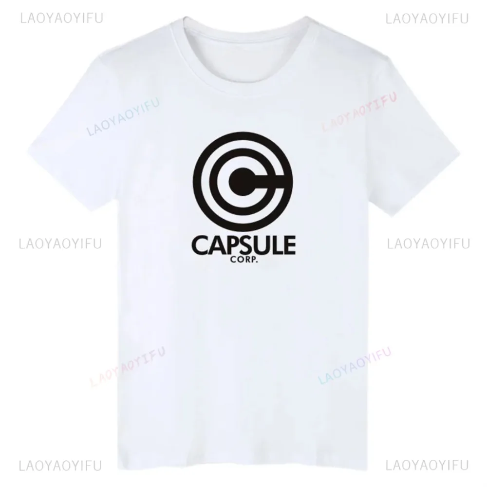 New Capsule Corp Logo Printed Men's and Women's Short Sleeve T-shirt Tees Breathable Cotton Casual Streetwear Tops Clothing