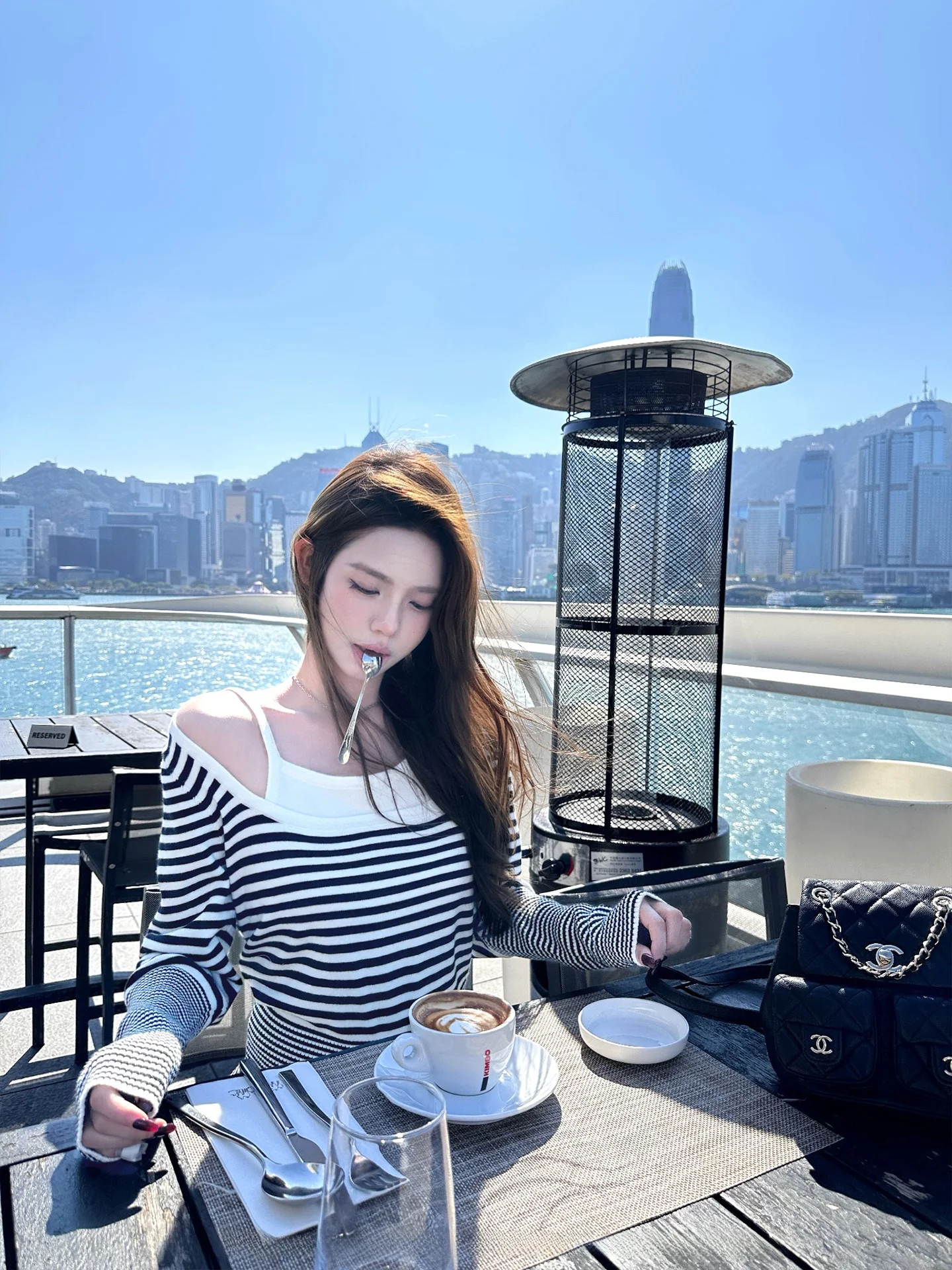 

Princ Sle Striped Sweater Fake Two-Piece Simple And Versatile Korean Faion Casual Girl's Long Sve Polyester Blend