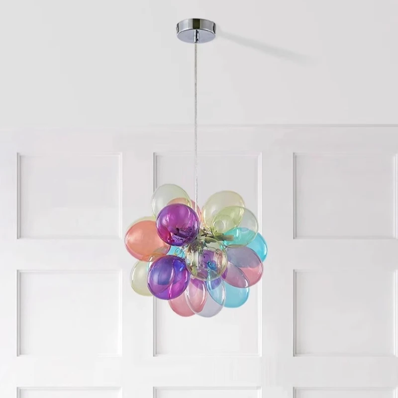 Electroplating Glass Chandelier Warm Colorful Creativity Pendant Light Restaurant Study Room Lighting Lamps Home Decoration Lamp