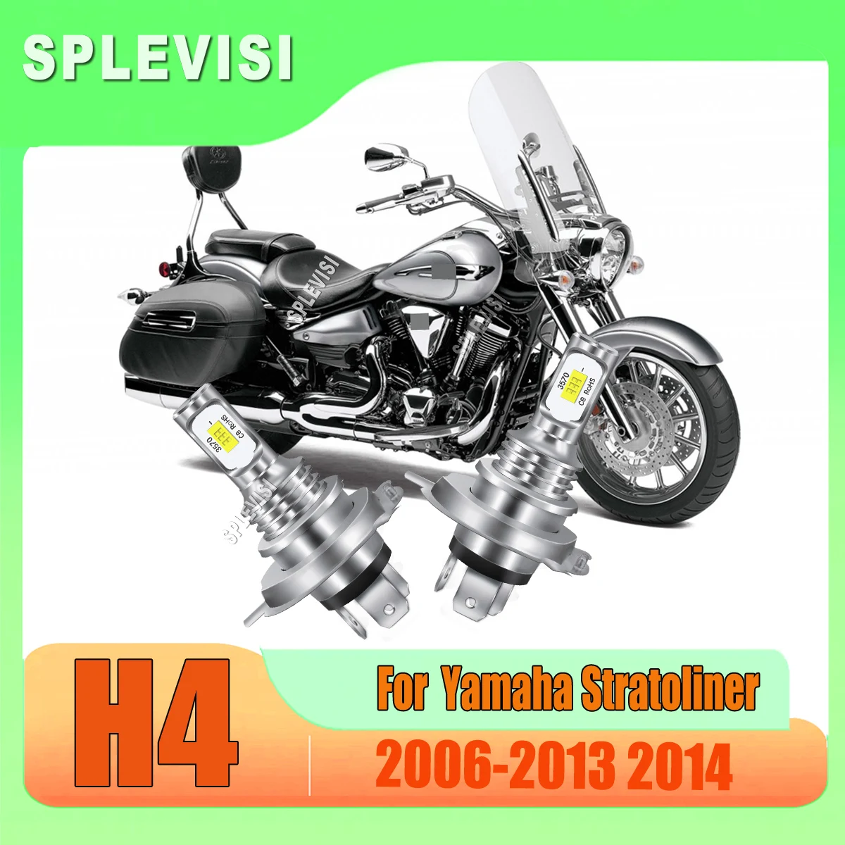 

H4 9003 LED Headlight Bulb - compatible with low and high beams For Yamaha Stratoliner 2006 2007 2008 2009 2010 2011 2012-2014