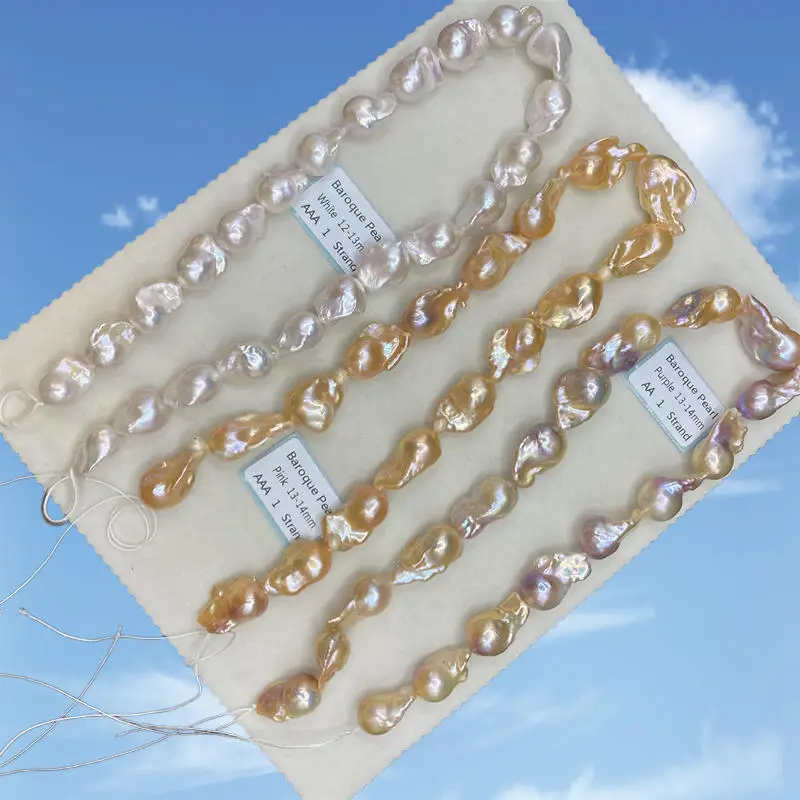 Perlas Reales Naturales Baroque Chain Beads A 2A 3A High Quality Freshwater Pearls String for Women's Pearl Jewelry Necklace DIY