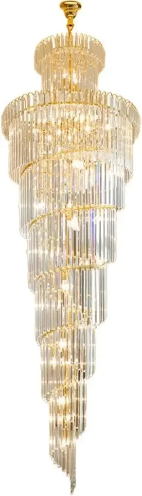 YECTSKILed Chandelier Lustre Gold Metal K9 Crystal Hanging Lamp Indoor Chandelier Lighting Fixtures Lamp (Size : D60 H180cm)