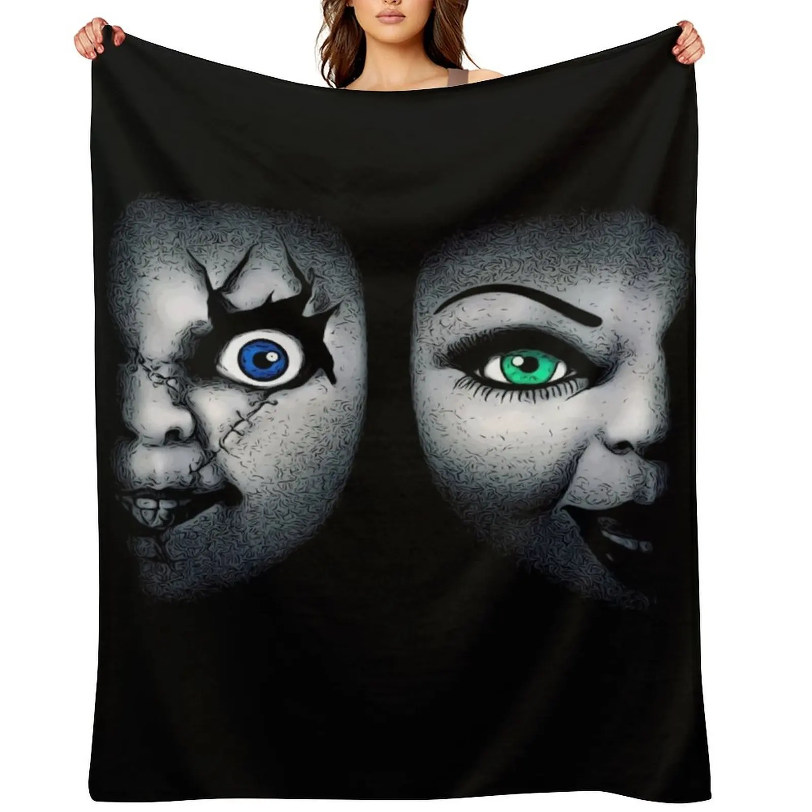 

Bride of Chucky Throw Blanket Plaid Thermal Hair Soft Beds Blankets