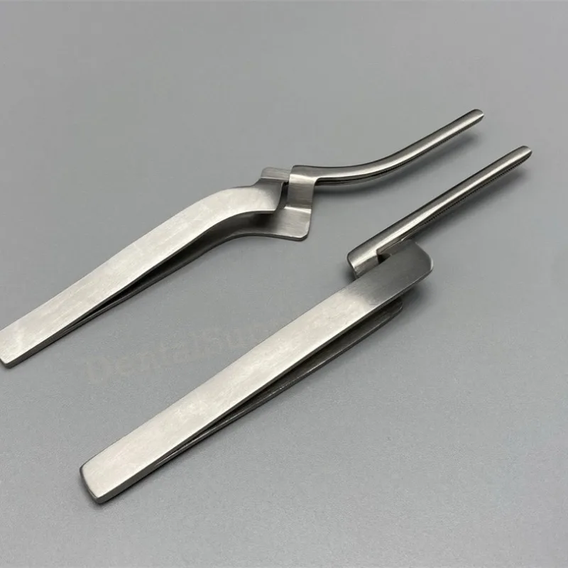 

1pcs Gripping Paper Forceps Straight End Elbow Clamping Forceps Stainless Steel Dental Care Tool Post-orthodontic Support Dental