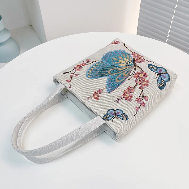 2024 New Handbag Animal Print Bag Walking Handbag Mobile Phone Coin Purse Double-Sided Embroidered Canvas Bag For Women