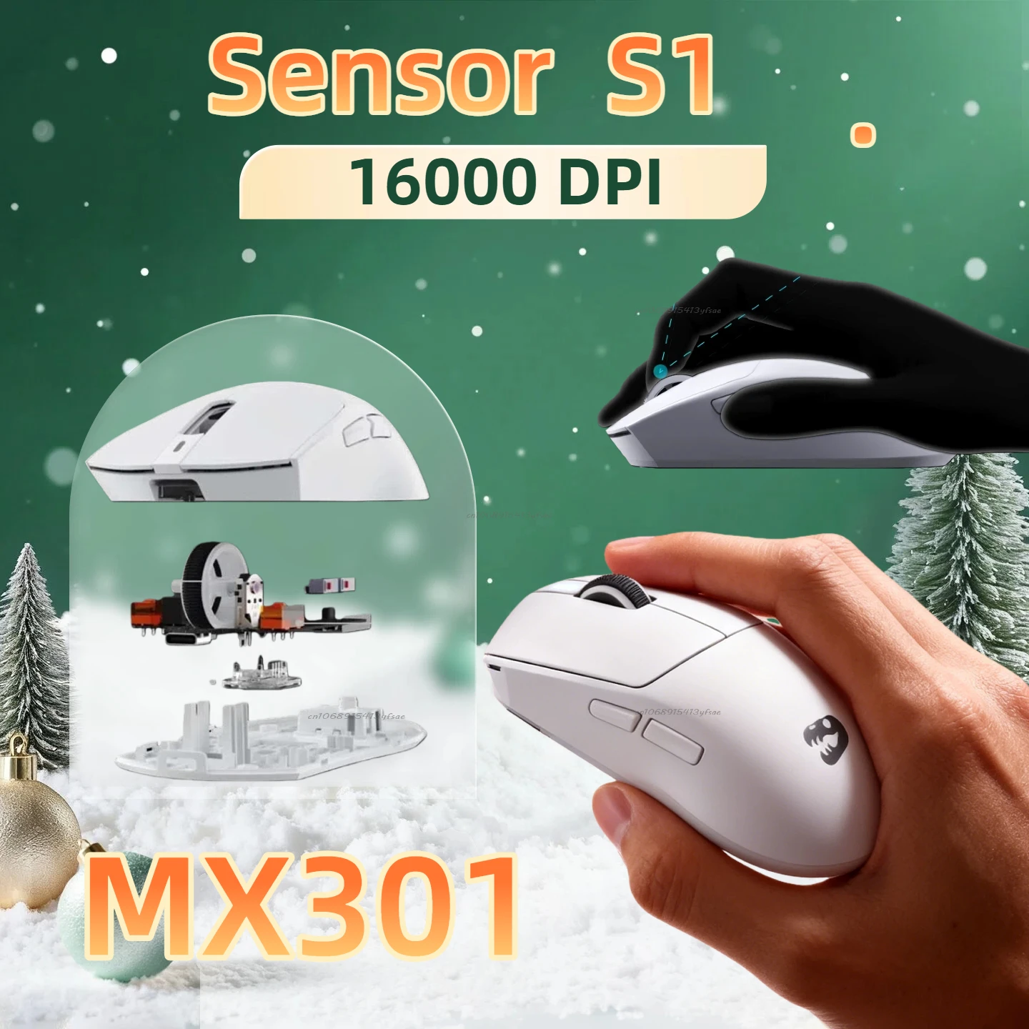 

Ergonomic Wireless Gaming Mouse 16000 DPI 1000Hz Polling Rate S1 Chip Comfort Grip Three Mode Connectivity Macro Support