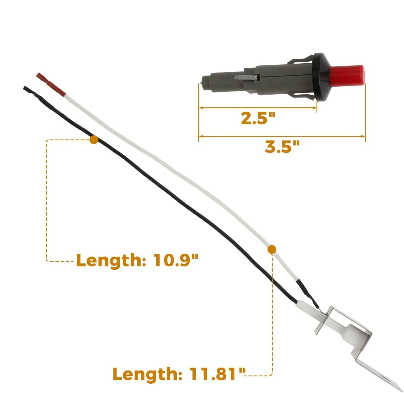 1 Set 30cm Igniter Assembly Replacement Kit 80462 Push Button Piezo Igniter Kit Replacement for Weber Q100 and Q200 Gas Grills