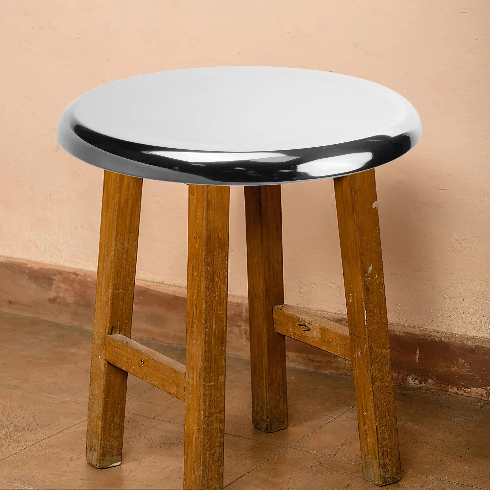 ステンレス鋼の厚みのあるバースツールシート交換用ラウンドメタルチェアシートパーツダイニングバーレストラン家庭用シートクッション