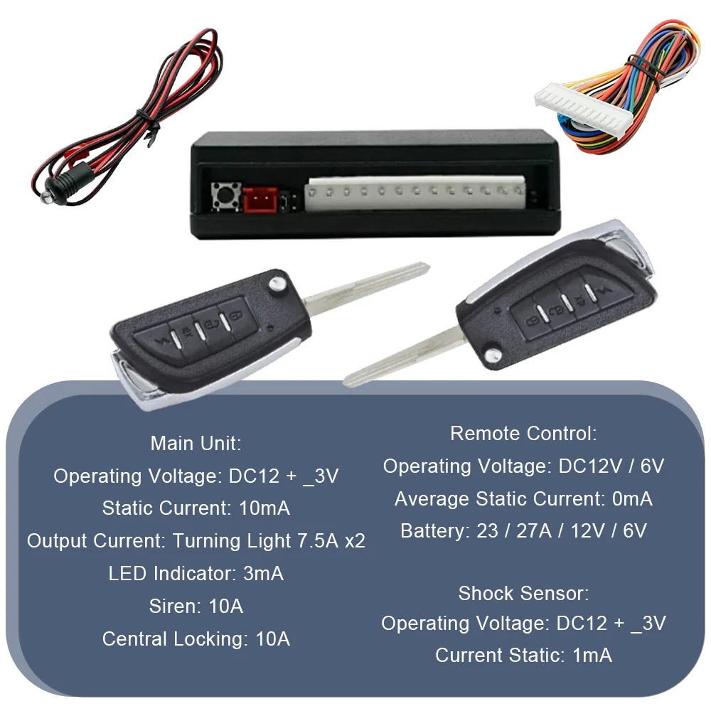 For Universal Vehicles Car Alarm System with Remote Central Locking 405/T423 Auto Door Lock Kit