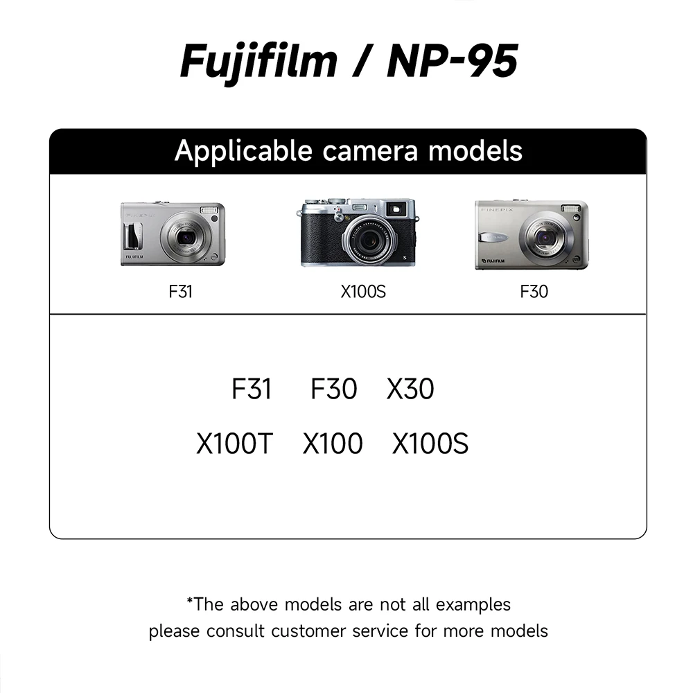 3.7V 1800mAh NP-95 NP 95 NP95 Camera batterij voor FUJIFILM F30, F31 F30fd F31fd 3D W1 X100T X100S X100 X100 X-S1 3DW1 + Oplader