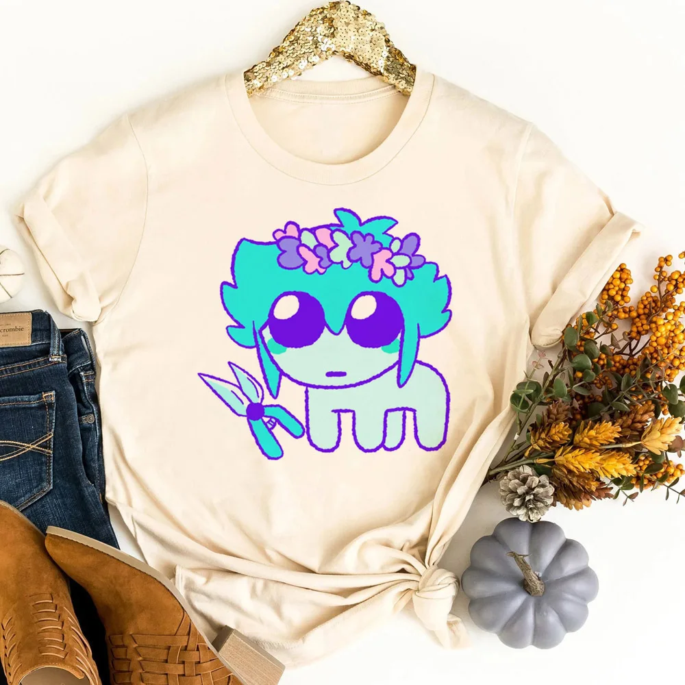 Omori t shirt femme kawaii graphic Psychedelic cutecore aesthetic tshirt 80s aesthetic baddie funny japan