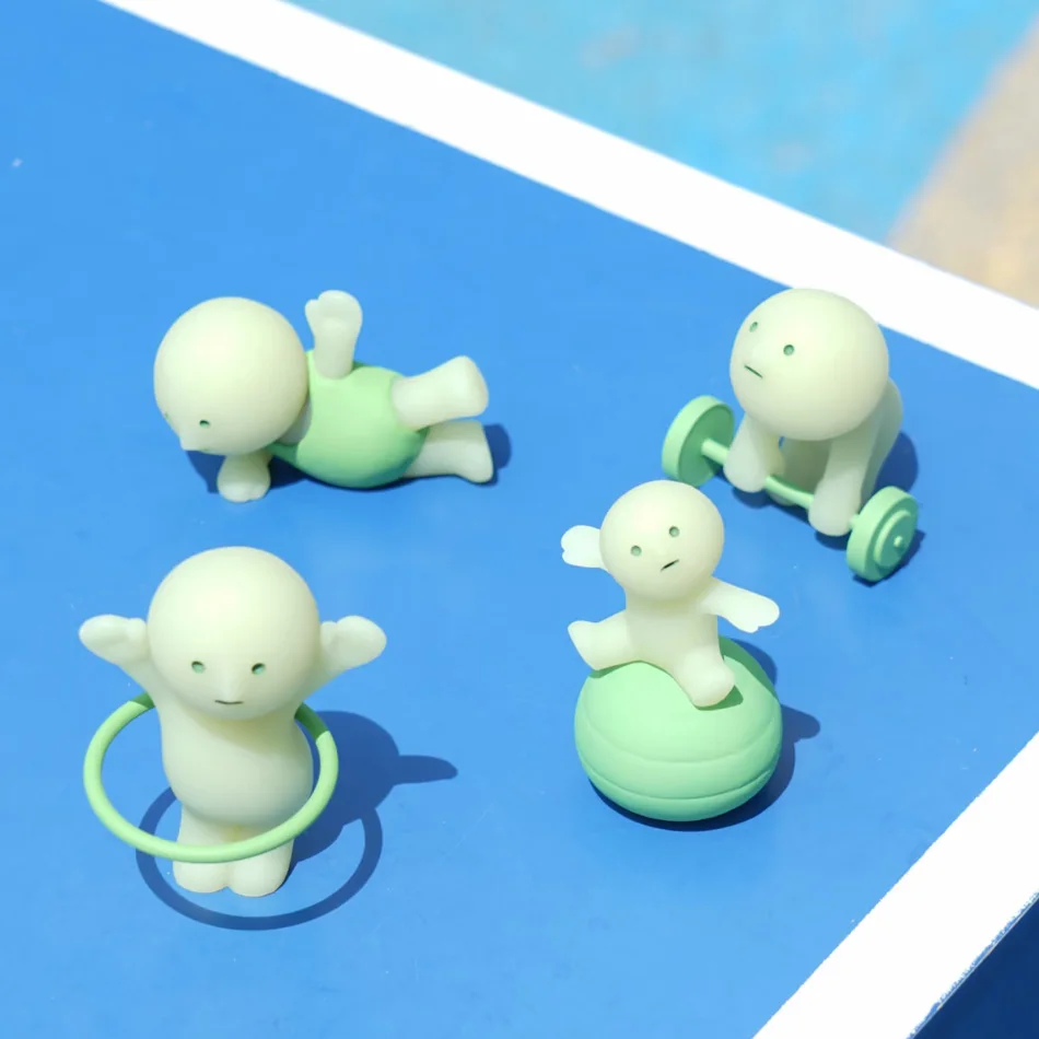 Überraschungsgeschenk Fitness-Übungs-Serie Mehrere Puppen Grün Nachtleuchtende Mysteriöse Blindbox Actionfiguren Dekorationsmodell – Detail 6