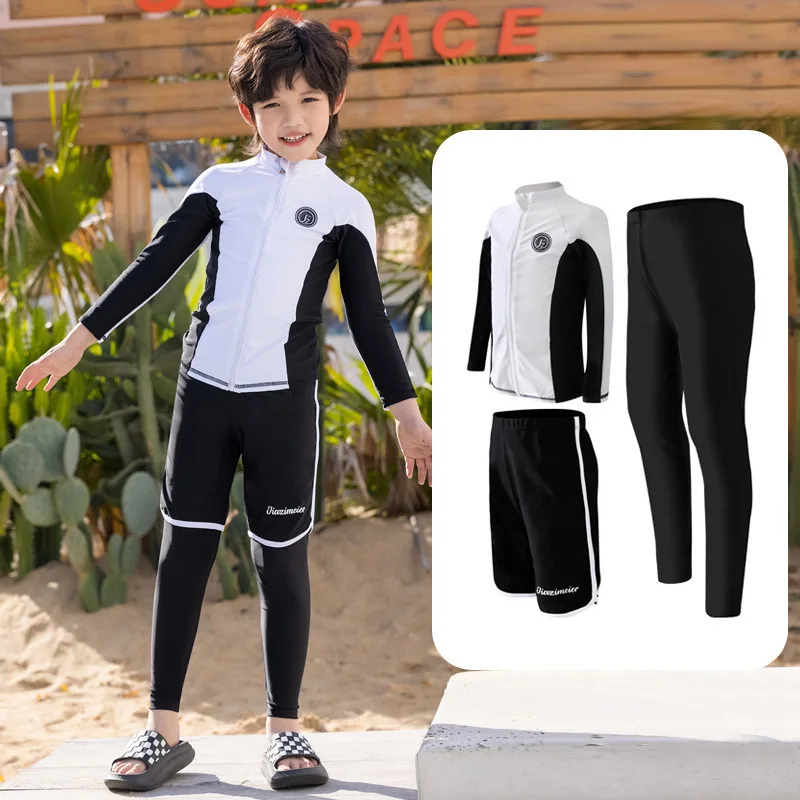 Boys/Girls Shirts+Shorts+Leggings - Long Sleeve UV Sun Protection Rash Guards, Outdoor Kids Toddler Rashguard Full Body Swimwear