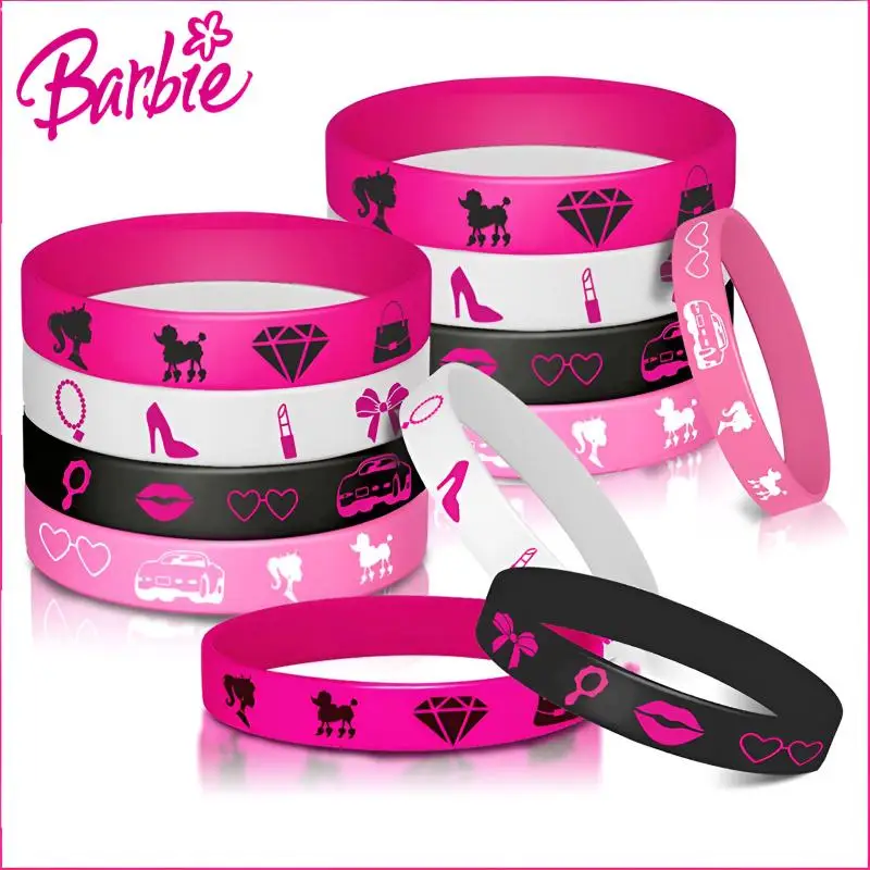 

Miniso Barbie Wristband Party Silicone Bracelet Theme Party Decoration Supplies Adult Fashion Pink Bracelets Birthday Present