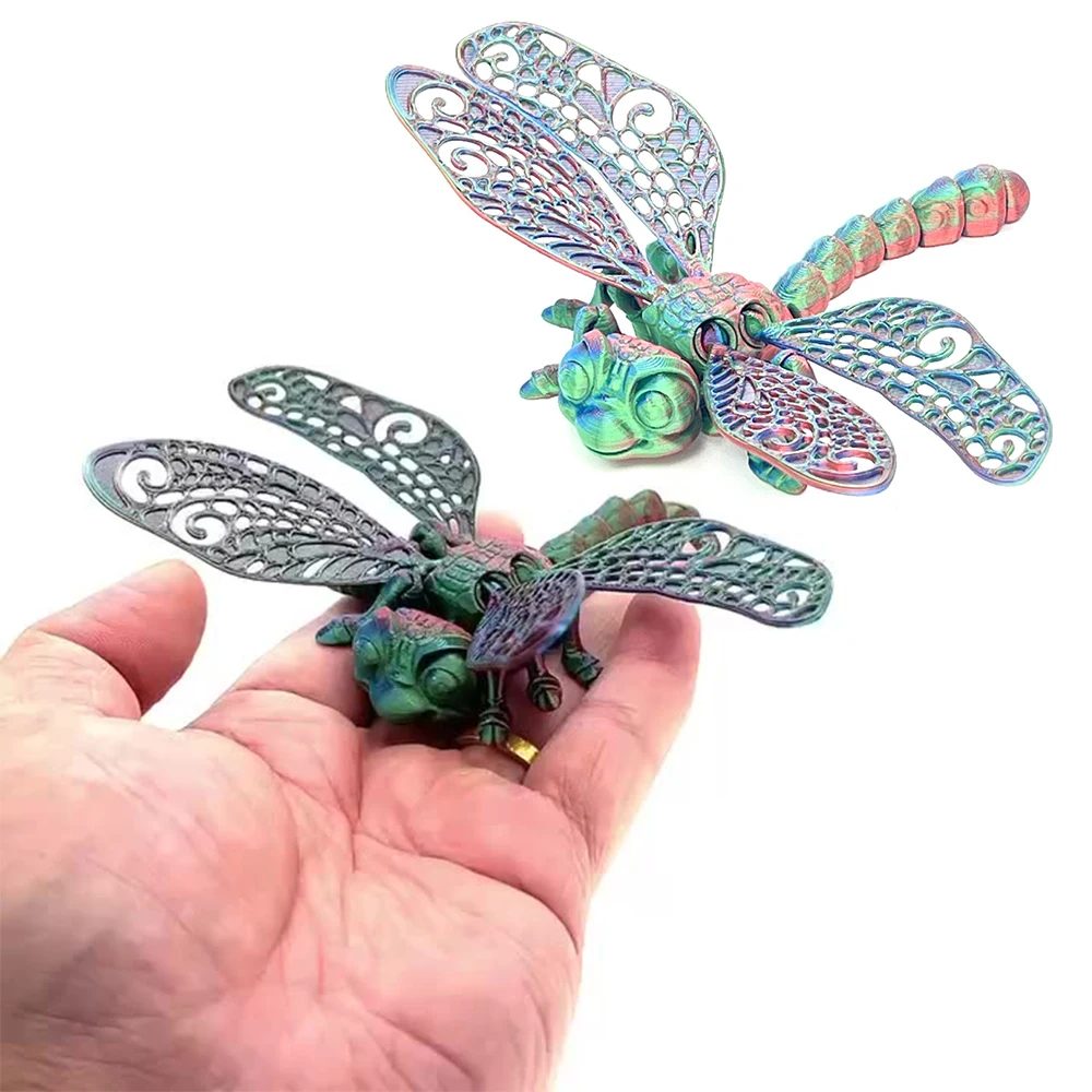 Figuras impresas en 3D de insectos, juguetes de libélulas, modelo de Múltiples articulaciones, adorno móvil, Animal decorativo, juguete de escritorio, regalos novedosos para niños