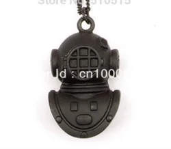 Steampunk Diving Helmet Necklace Black Cyberpunk Armor Holy Diver Ocean Deep Sea Diver Punk Gothic Jewelry
