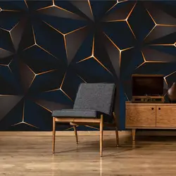 Wellyu – papier peint sur mesure 3d, style nordique moderne et minimaliste, lignes dorées, arrière-plan géométrique abstrait pour TV, salon, chambre à coucher