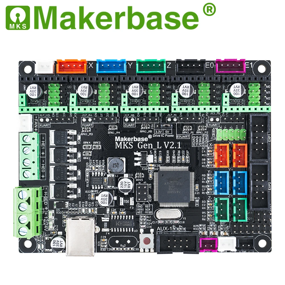 Imagem -02 - Makerbase Mks Gen_l 2.1 Peças da Impressora 3d Placa de Controle Suporte Tmc2209 2208 Uart Modo Gen l