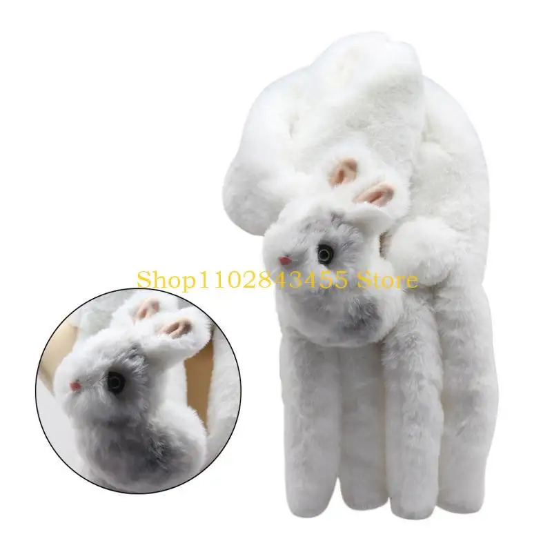 49MC وشاح شتوي لطيف من القطيفة مع ديكور الباندا للفتيات والنساء شال سميك دافئ ومقاوم للرياح