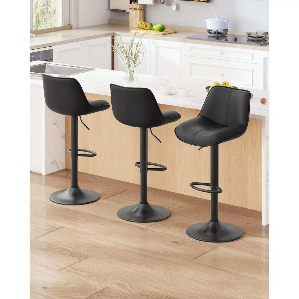 

Stools Set of 3, Adjustable Swivel Faux Leather Barstools 2634inch with Footrests, Counter Height Island Chairs for Bar, Kitche