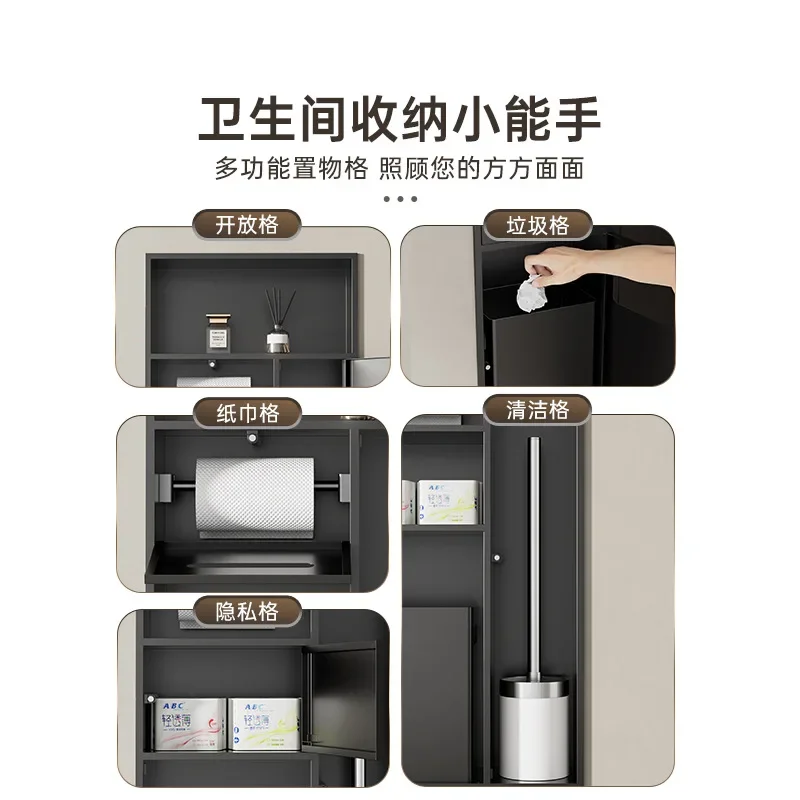 Cross-border stainless steel trash can niche light luxury embedded toilet metal baffle rack wall-mounted waterproof