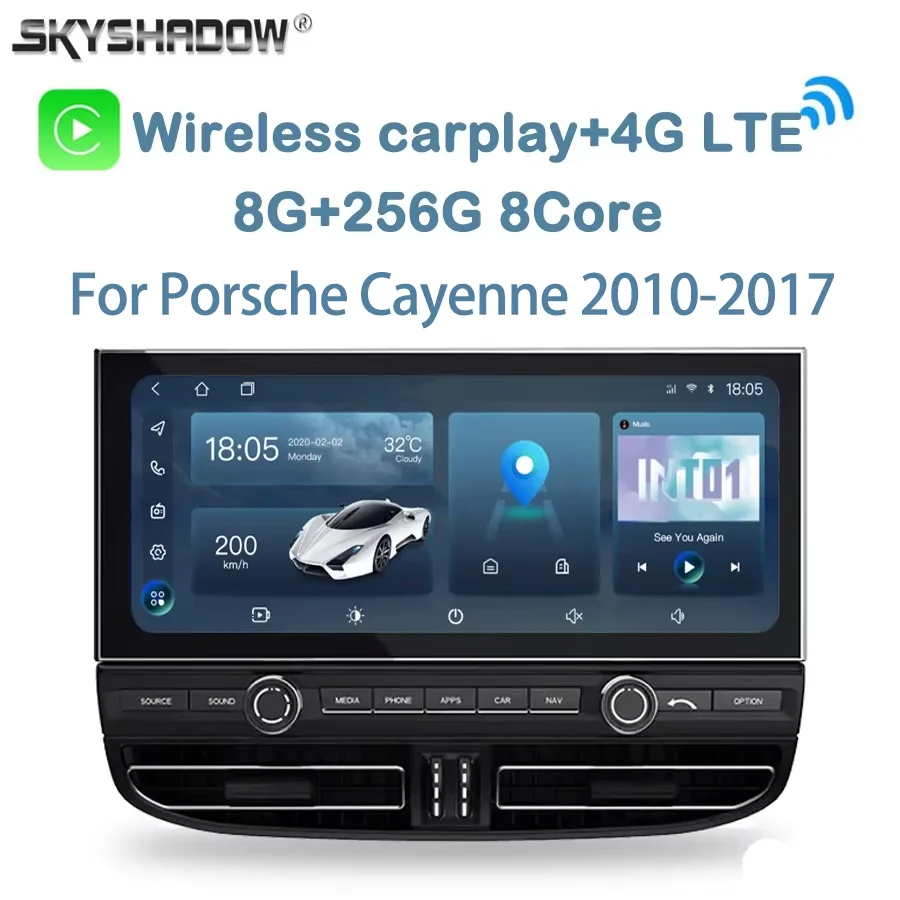 Car Radio For Porsche Cayenne 2010-2017 Carplay Auto Android 14.0 360 Camera Car DVD Player GPS Map WIFI Bluetooth