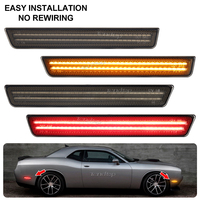 4pcs LED  For Dodge Challenger 2015-2023 Turn Signal Lights Indicator Front Rear Bumper Light Side Marker Lamp